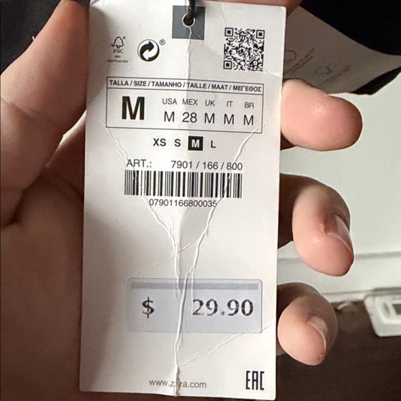 NWT Zara Black Bustier Top Womens Medium - Picture 5 of 5